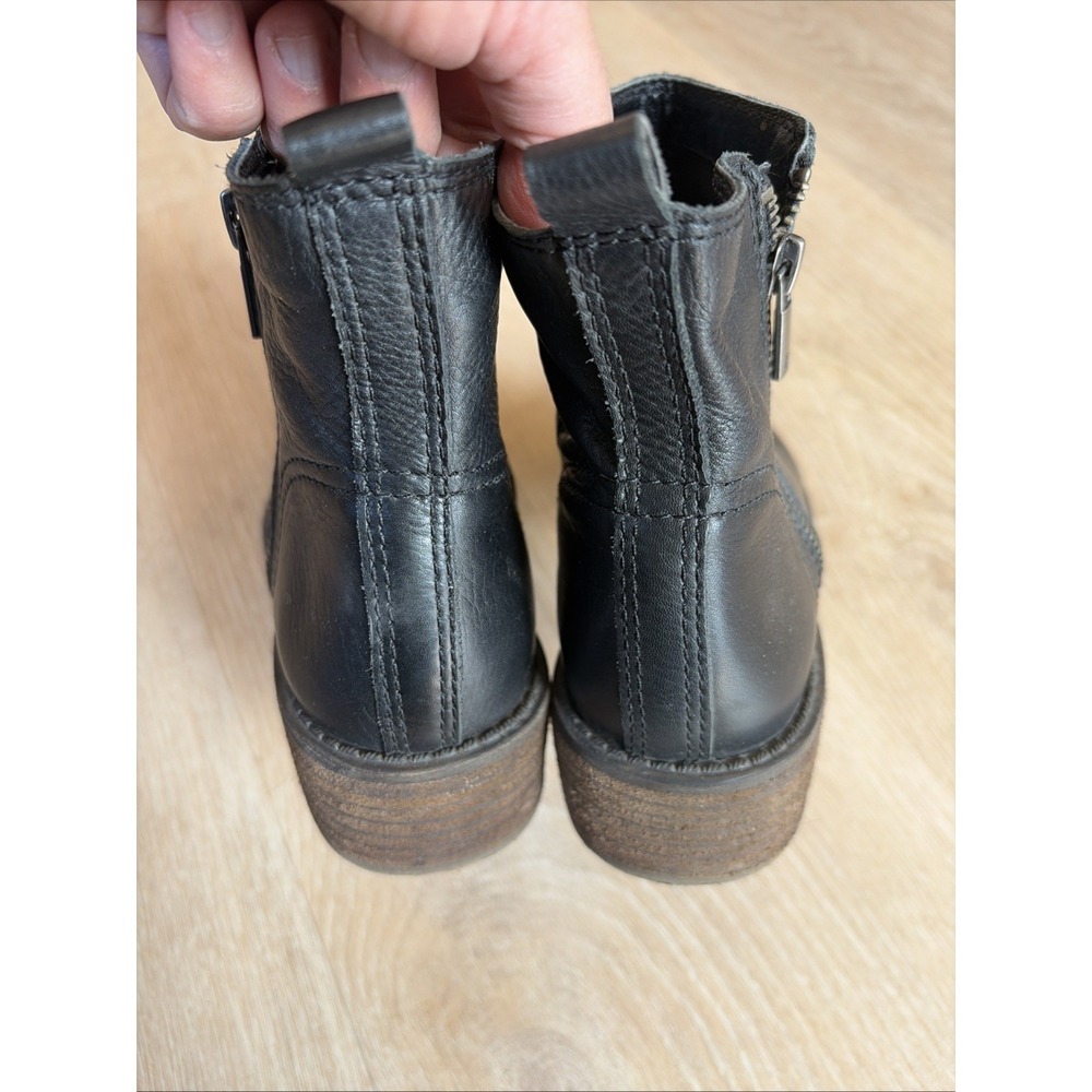 Lucky Brand Darbie Leather Ankle Boots Women's Size 8.5 Black Zip Sides Comfort - Picture 5 of 9